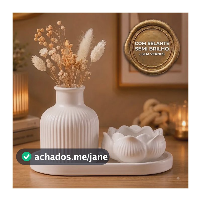 Kit Lótus Luxo Presente Decoração Sala Quarto Escritório Kit Branco