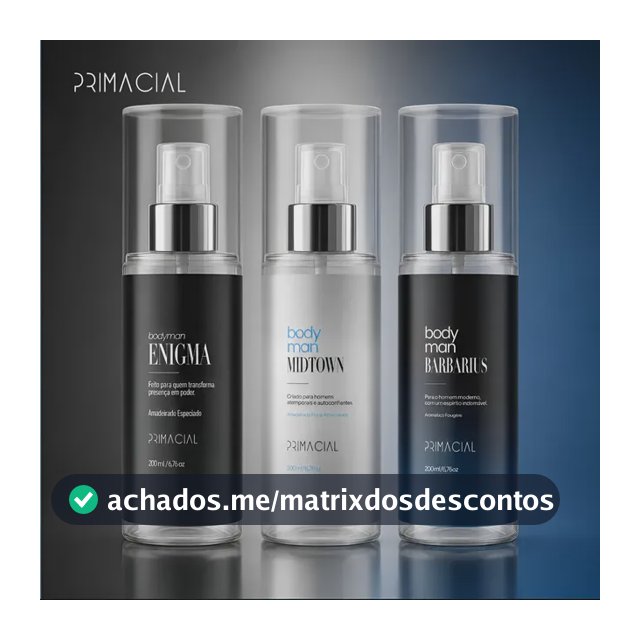 Kit Body Splash Masculino Barbarius + Enigma + Midtown 200ml