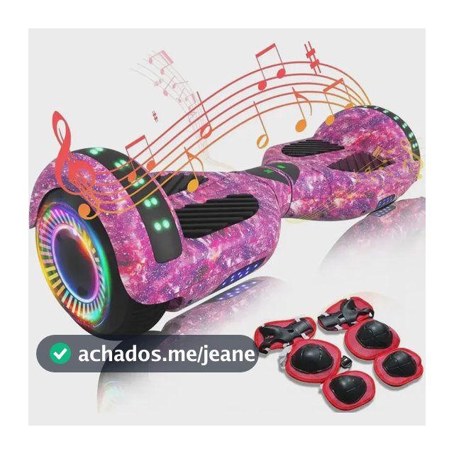 Hoverboard Skate Elétrico Roxo 6,5 Polegadas Bluetooth Cores