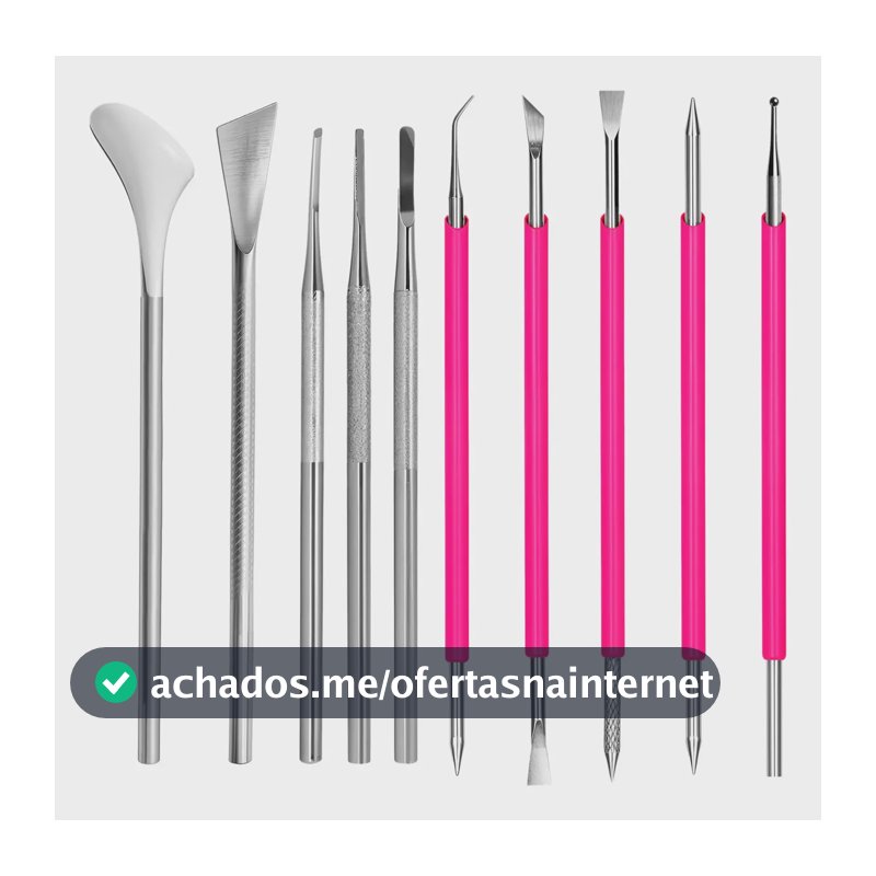 Kit 10 Instrumentos Manicure Pedicure Inox Silicone Rosa