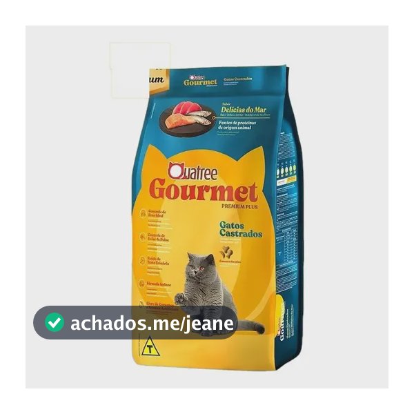 Quatree Premium Ração Gatos Castrados Delicias do Mar Gourmet 10,1kg