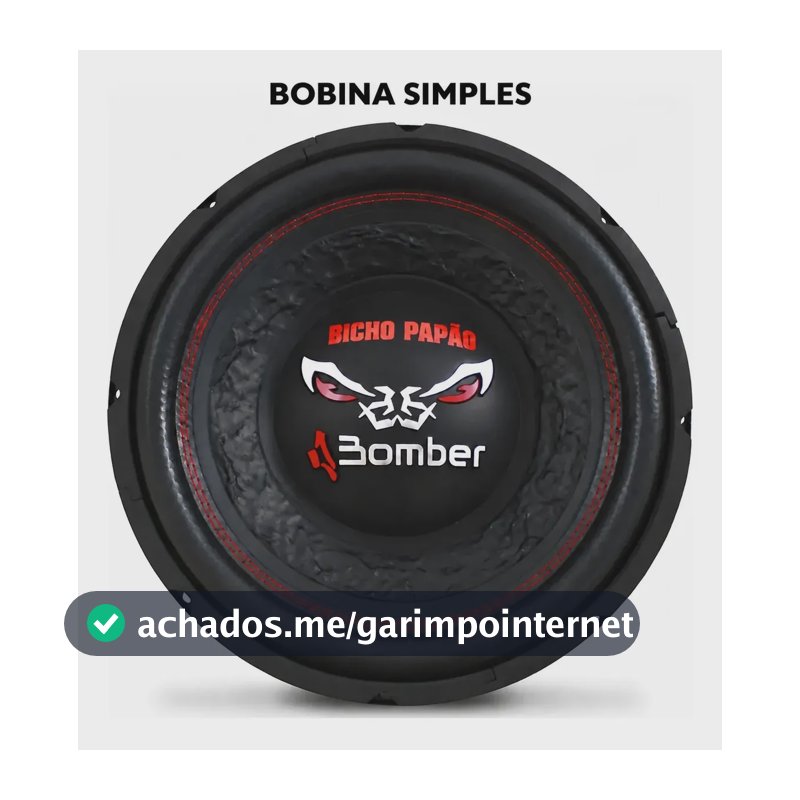 Alto Falante Subwoofer 12 Pol Bomber Bicho Papão 600w 4 Ohms Cor Preto