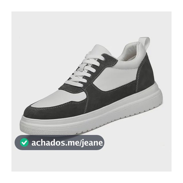 E Tênis Casual Masculino Solado Alto - Confortável, Y Gray 6cm 43 Eu
