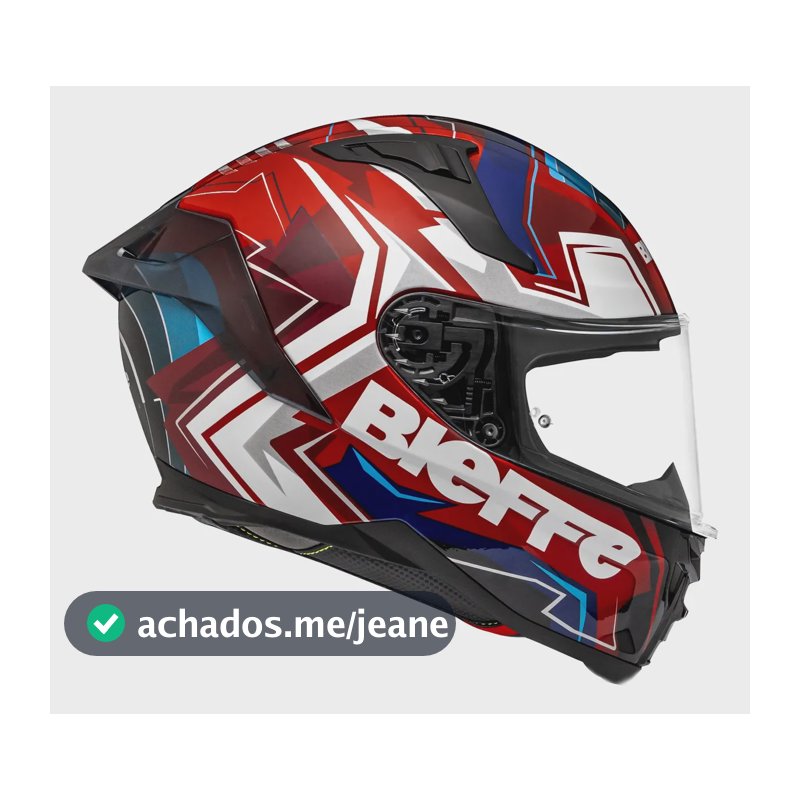 Capacete Para Moto Integral Bieffe B-fast Climax Esportivo Vermelho Mentalizado Com Branco Sólido Brilhante 59/60