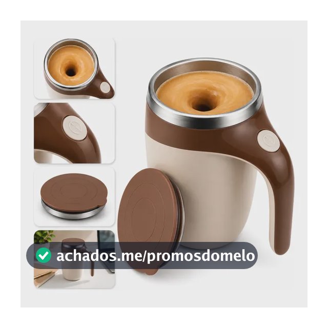Caneca Mixer Inox Misturador Automático Recarregável Usb Chocolate