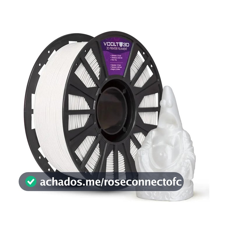 Filamento Pla Branco Off White Gelo Velvet 1Kg Imprimir Peças Decorativas Em 3D