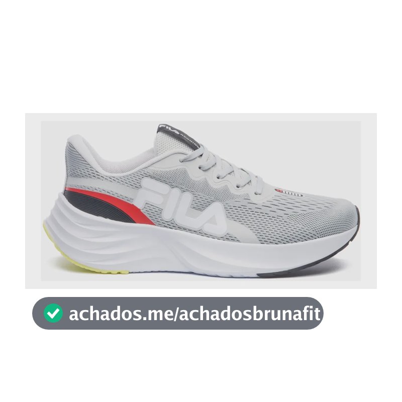 Tênis Fila Masculino Racer Comet 2 Esportivo Corrida Treino Cinza Gelo/vermelho/preto Geométrico 38 Br