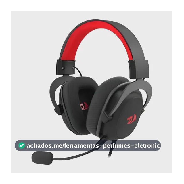 Headset Gamer Redragon Zeus Lite Preto Drivers 53mm com Microfone Removível