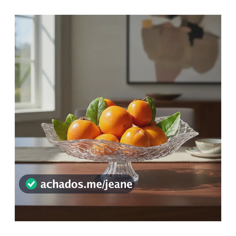 Fruteira Saladeira Vidro Pé Gourmet M Mesa Pé Cozinha Ruvolo