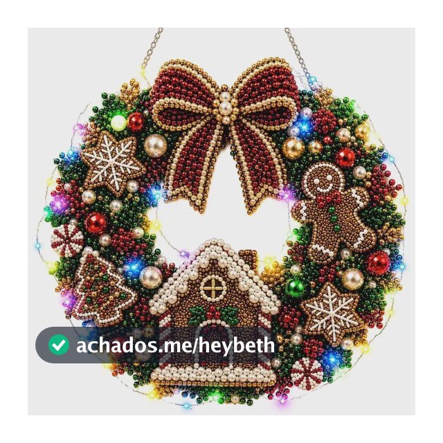 Guirlanda De Natal Com Diamantes E Led Angel's Wreath Gingerbread House Wreath
