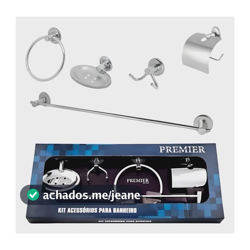 Kit Acessórios Para Banheiro Aço Inox 5 Peças