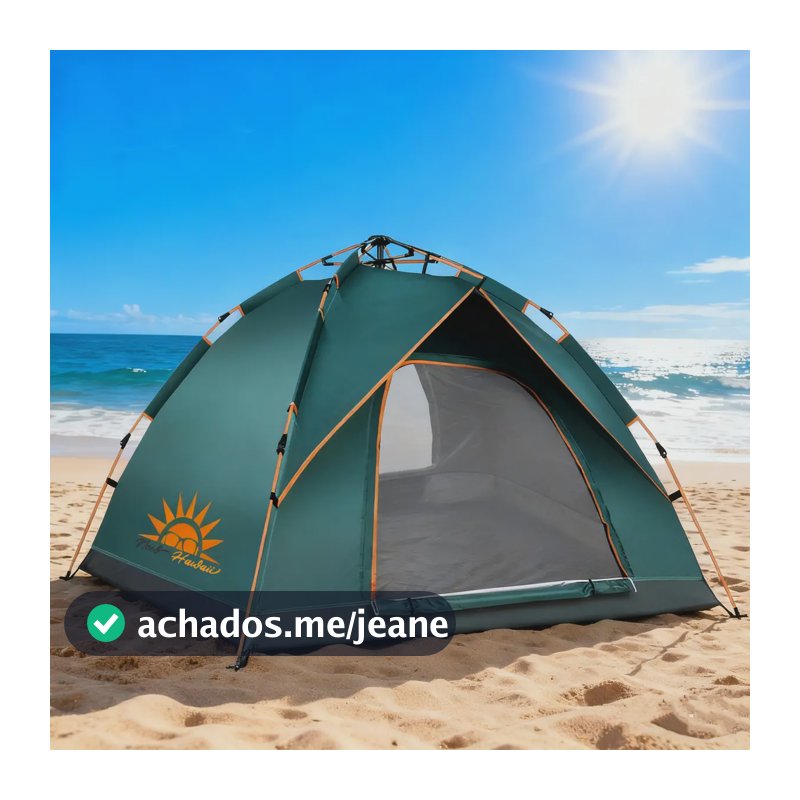 New Hawaii Barraca De Camping Automática 4 Pessoas 210x210x135cm Upf50+ Bloqueia 99% Uv