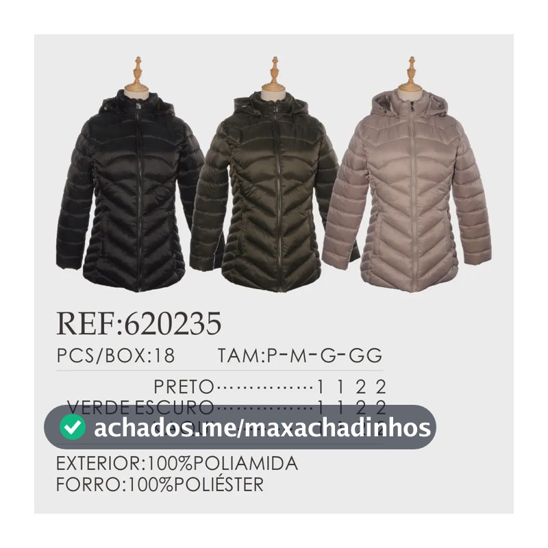 Jaqueta Fem. Nylon Alongado Capuz Facinelli 620235 Preto P Lisa