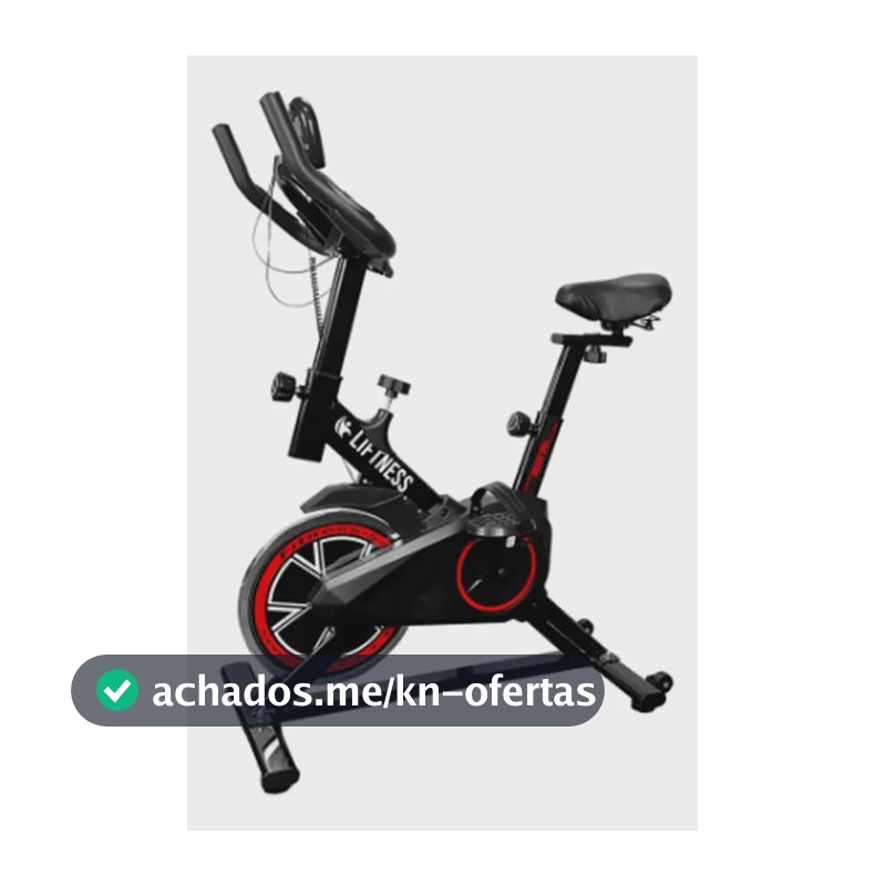 Liftness Bicicleta Ergométrica Fitness SP50PTVM Para Cardio E Musculação Academia Com Base Cor Preto E Vermelho