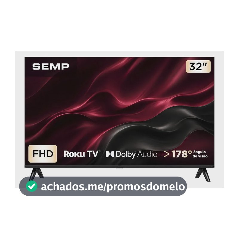 Smart Tv Semp 32 Polegadas Led Full Hd S42r Roku Tv Wi-Fi Dolby Audio Brilho Até 220 Nits 32s42r