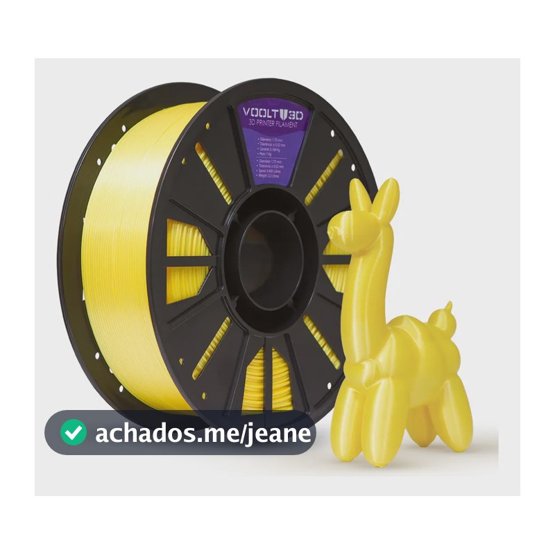Filamento Pla Premium 1,75mm 1kg Voolt3d Amarelo V-silk