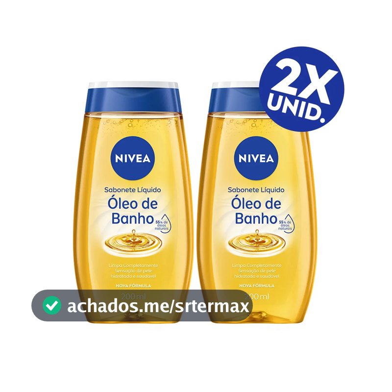 NIVEA KIT Sabonete Líquido Óleo de Banho 200ml - 2 Unidades