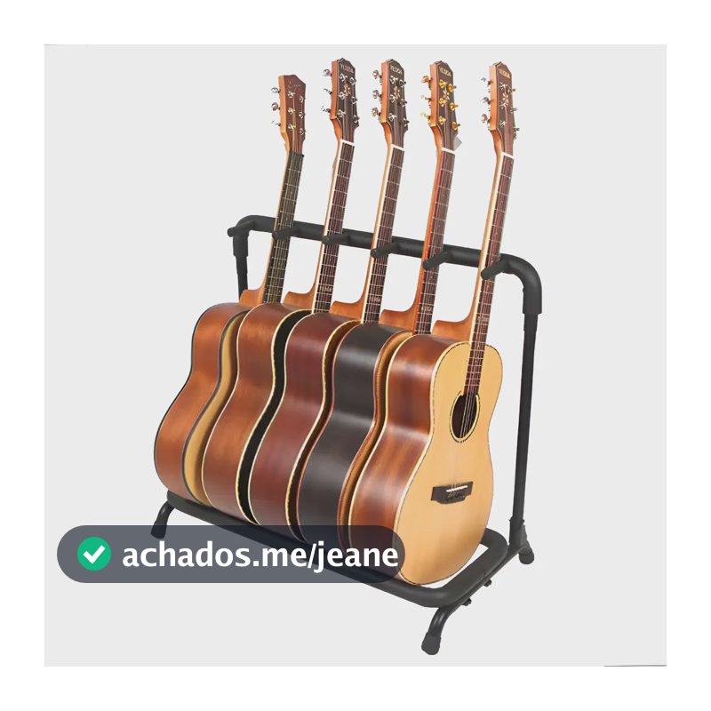 Suporte De Chão 5 Instrumentos Rack Estante Reforçado Movél Preto