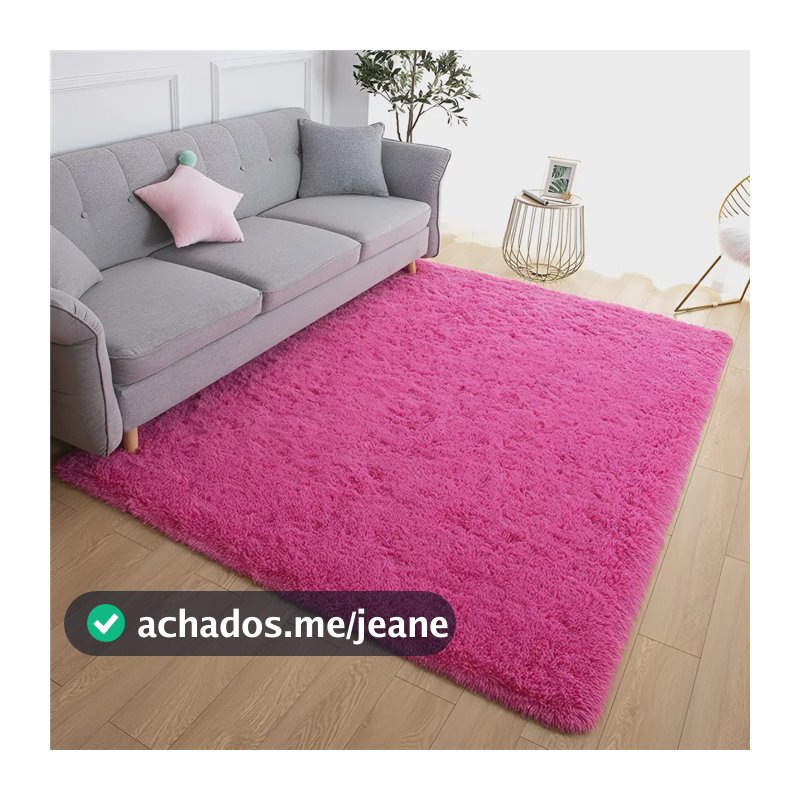 Tapete Para Quarto Felpudo 1,40x2,00 Sala Peludo Pelinho Die Cor Fúcsia Desenho Do Tecido Pelo Alto