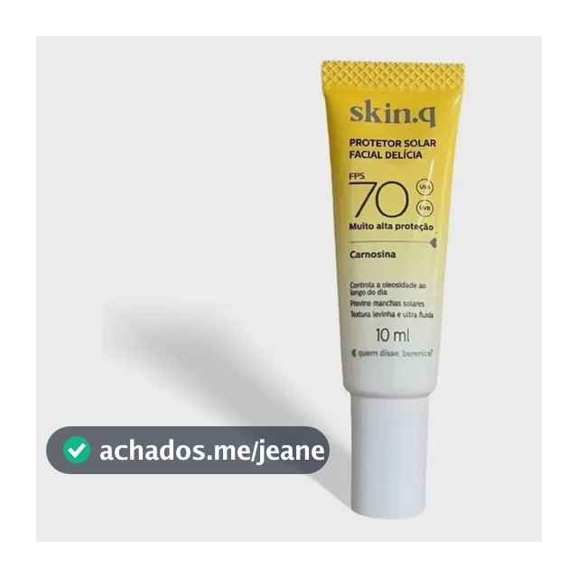 Protetor Solar Facial Delícia Fps 70 Skin.q  10ml