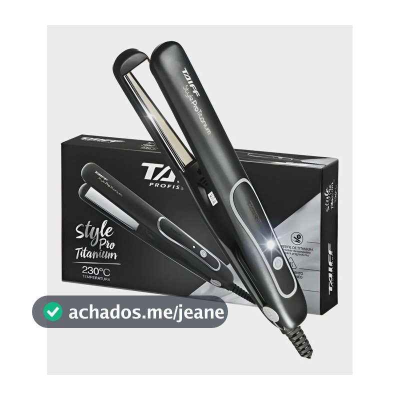 Chapinha Taiff Style Pro Titanium 230oc Profissional Bivolt Preto E Prata 127/220v