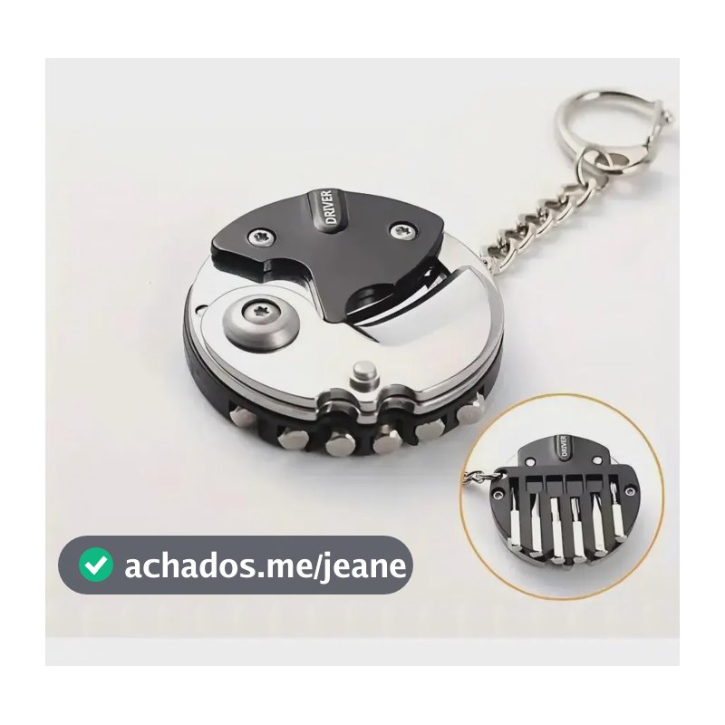 Mini Canivete Multi-ferramenta D Chaveiro Chave D Fenda Inox Cinza