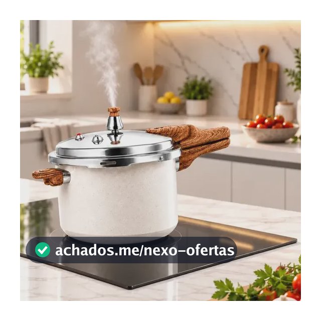 Panela Pressão Cerâmica Antiaderente 4,2 Litros Indução e Fogão Tradicional 4 Válvulas De Segurança Starhouse