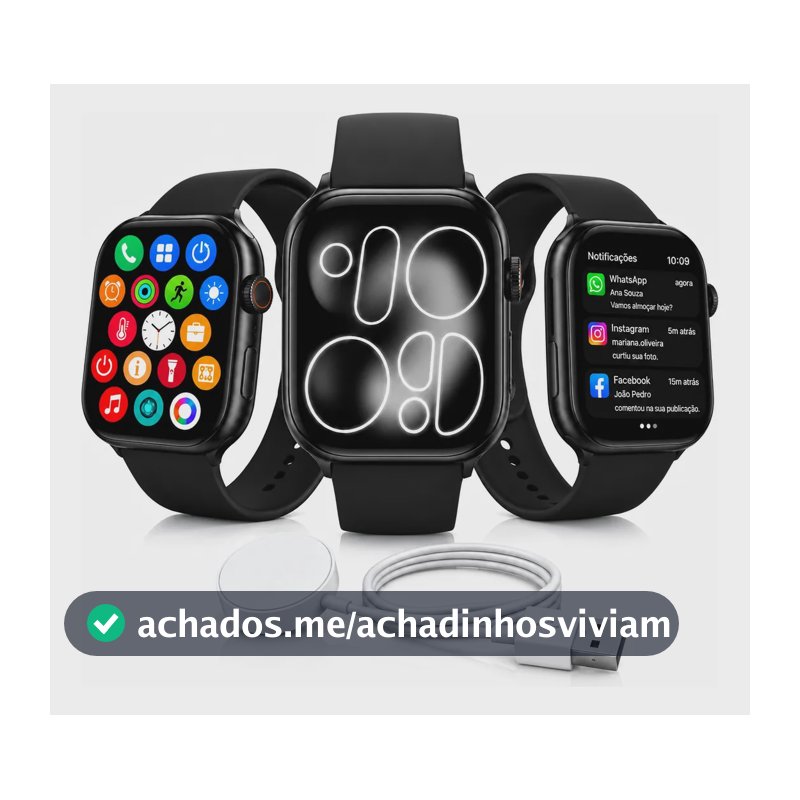 Relógio Smartwatch Pro Série 11 Tela 2.01 Gps Nfc Bluetooth Preto Serie 11 Pro