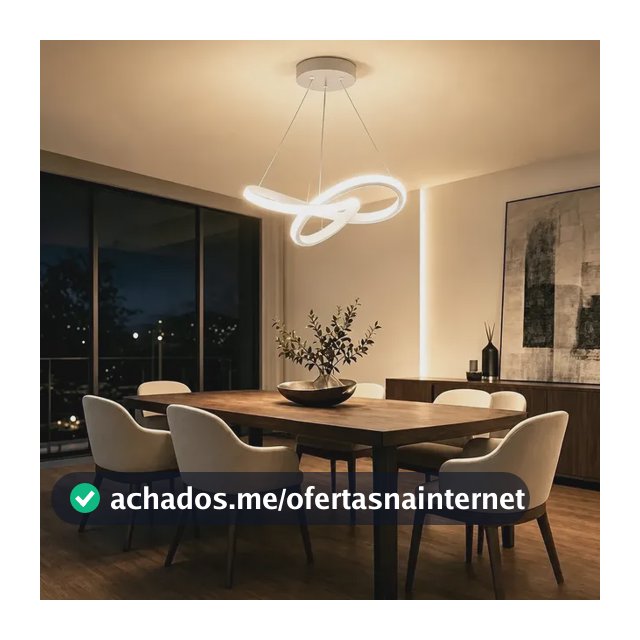 Lustre Pendente Led Moderno 3 Cores Bivolt 24cm Sala Quarto