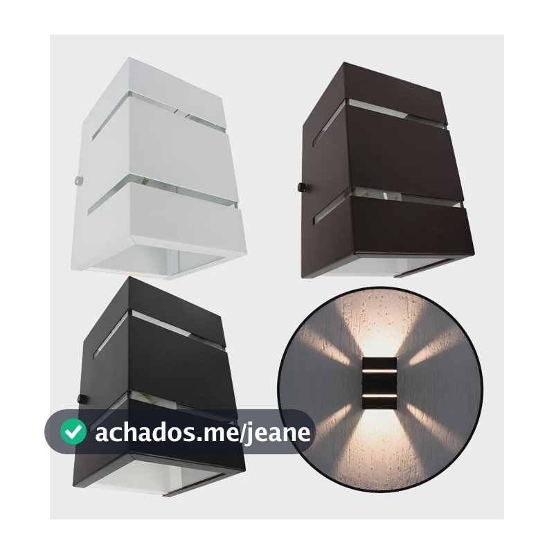 6x Arandela Externa 2 Focos Friso Parede Muro + Led Incluso Cor Preto Led Quente