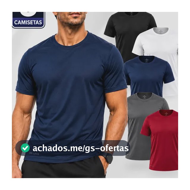 Kit 5 Camisetas Masculina Academia Dry Fit Nanofit Anti Suor