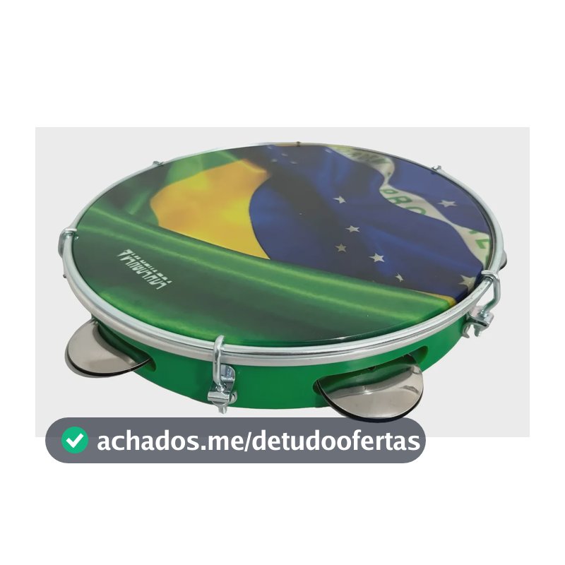 Pandeiro Profissional 10 Polegadas Vanguarda Estampa Brasil Pandeiro Verde