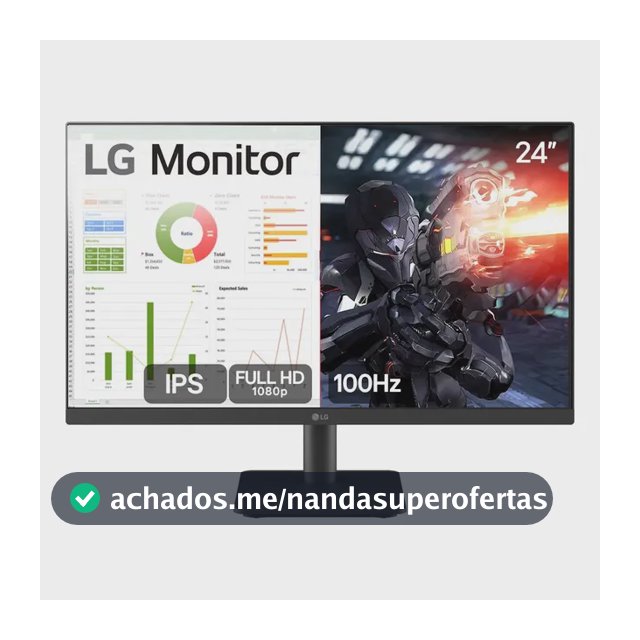 Monitor PC Gamer LG 24”- IPS, Full HD, 100Hz, HDMI, Preto - 24MS500-B
