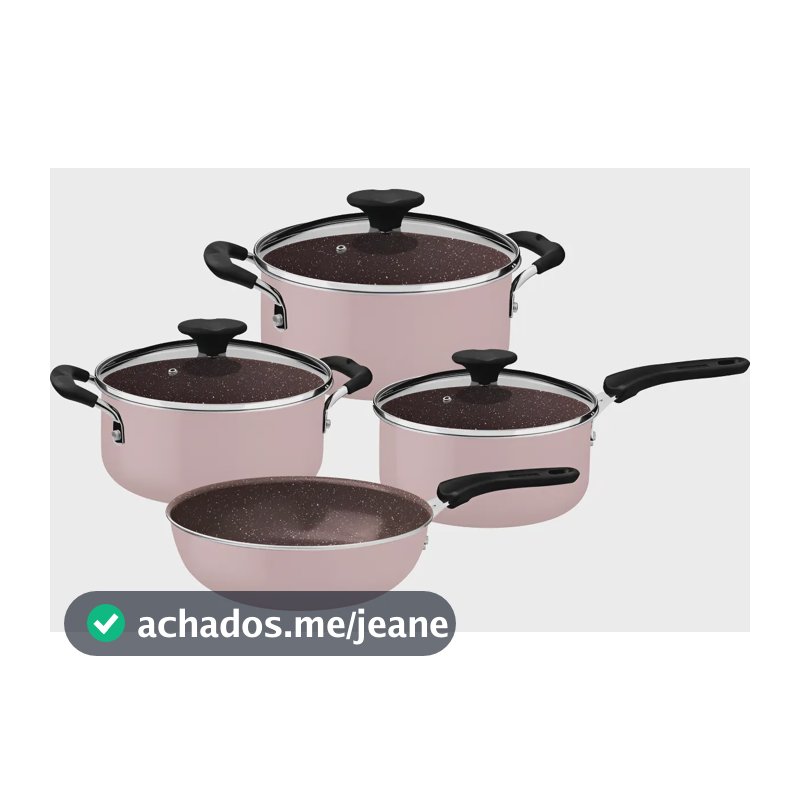 Jogo de Panelas Tramontina Tunis Rosa Trufado 4 Peças