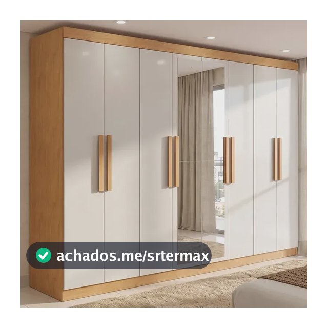 Guarda-roupa Móveis Lopas Easy Slim 8 Portas com 2 Espelhos
