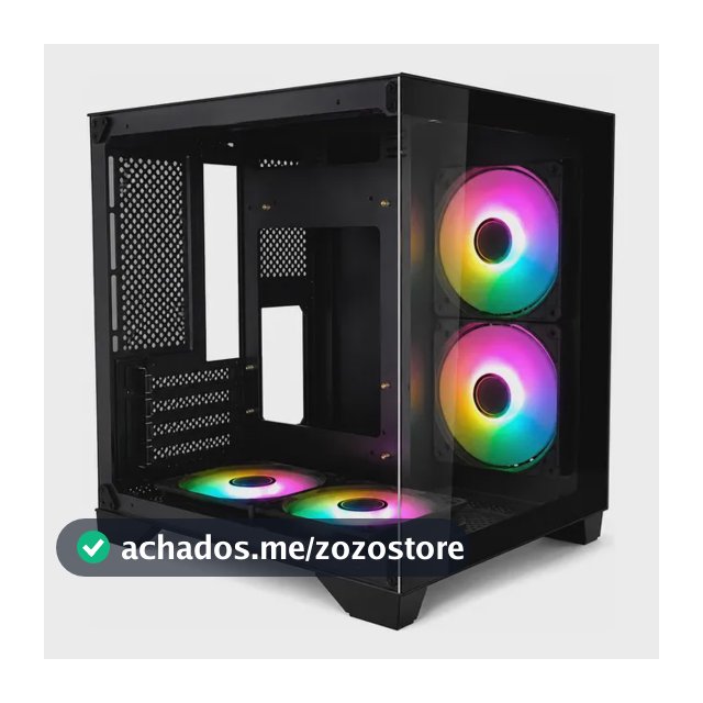 Gabinete Gamer Brazil Pc Aquário C/ 4 Cooler Fan Bpc240 Rgb Preto
