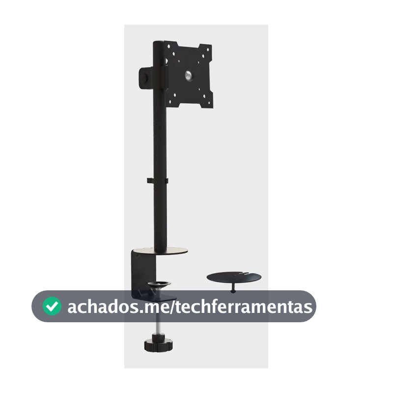 Suporte De Mesa Articulado Morsa Preto Para Monitor 13 A 27", Altura Ajustável, Giratório, Até 8kg, Instalação Fácil - Jhamba