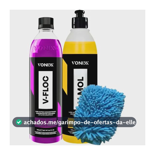 Kit Shampoo Automotivo Neutro V-floc V-mol 500ml Luva Vonixx