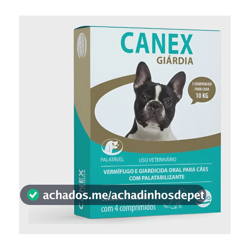 Vermífugo Canex Giárdia Vermes Cães 10kg 4 Comprimidos Ceva