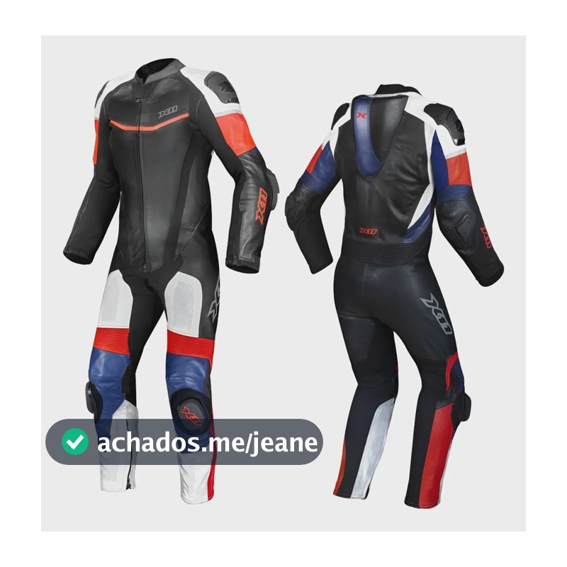 Macacão Motociclista X11 Apex 1 Peça Tricolor / Preto M / Tricolor