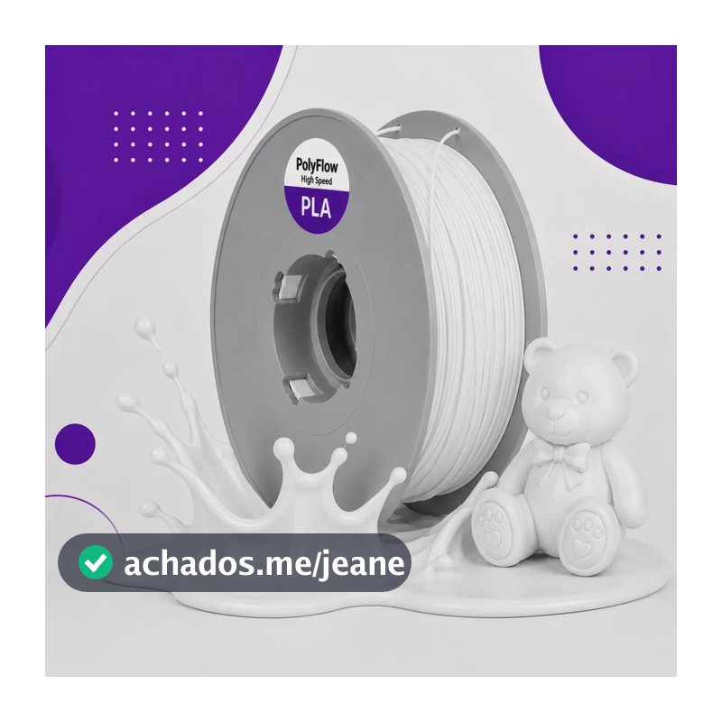 Filamento 3d Pla Polyflow 1,75mm Premium - High Speed 1kg Branco Dental