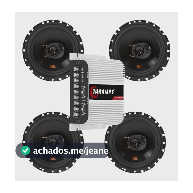 Modulo Taramps Ts400 X4 Fio + 4 Falante Jbl Flex 4 6trfx55 Cor Branco