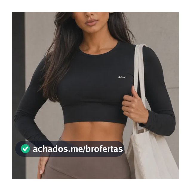 Cropped Feminino Manga Comprida Proteção Solar Malha Fria Uv