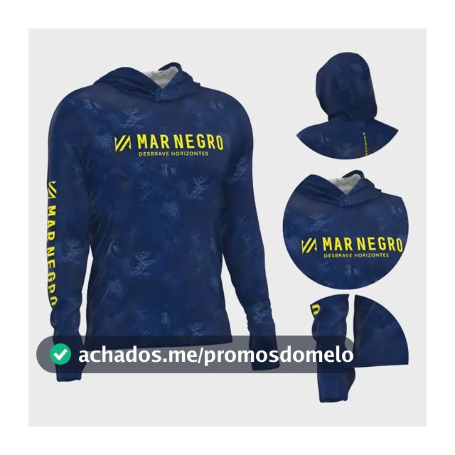 Camisa Pesca Com Proteção Solar Mar Negro X Protection Blue