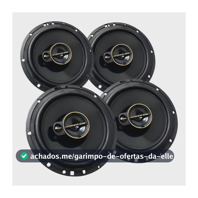 Kit Alto Falante Hurricane Triaxial Aurum A6t 6 Pol 240w 4un Preto