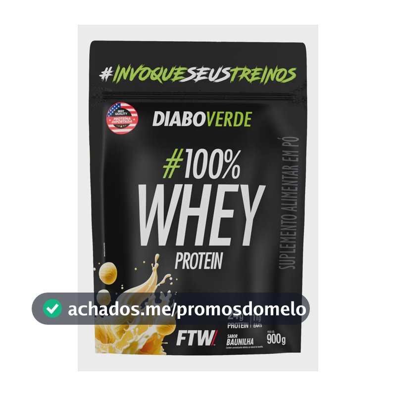 100% Whey Protein 900g Sabor Baunilha Diabo Verde - Ftw