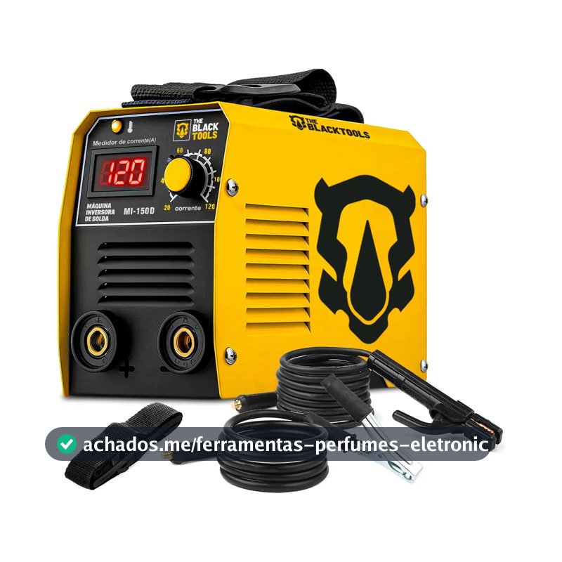 Máquina Inversora De Solda Portatil Mma Eletrodo MI150D 120A The Black Tools