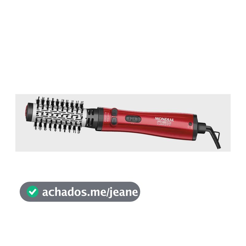 Mondial ERB11KR Infinity Keratin Escova Rotativa Secadora Modeladora Cerâmica 1000W Vermelho Bivolt