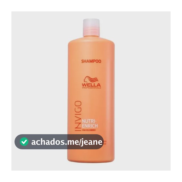 Shampoo Wella Invigo Nutri Enrich - Nutrição Cabelos Secos Danificados 1 Litro