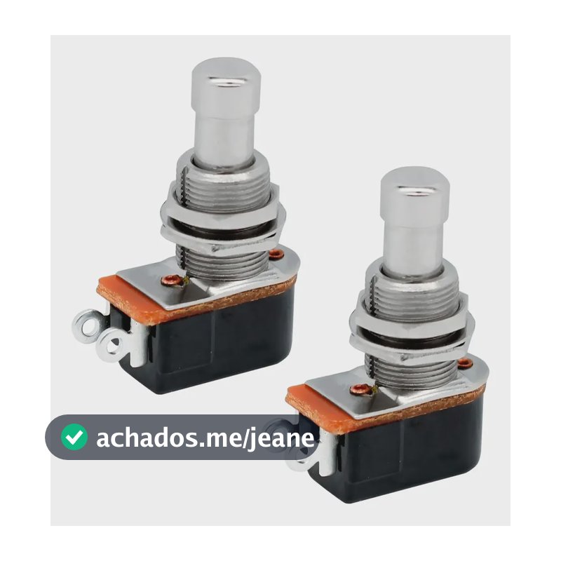02 Chaves Switch 2 Terminais Spst Momentânea Pedal Guitarra
